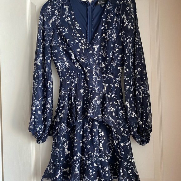Lulus Navy floral dress XS - Picture 2 of 5